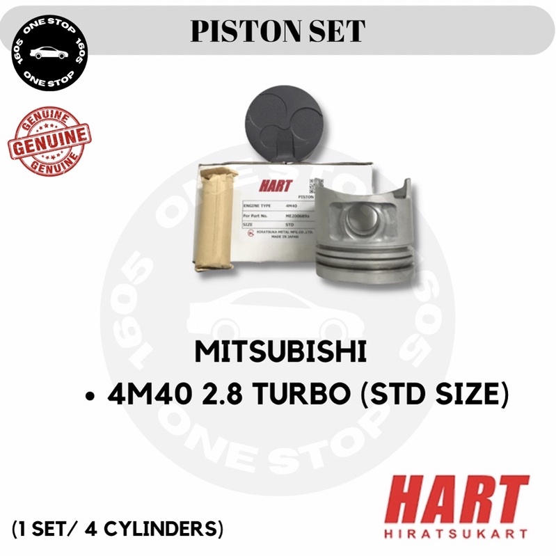 MITSUBISHI 4M40 2.8 TURBO JAPAN HART (ALFIN WITH OIL GALLERY) PISTON SET (4PCS)