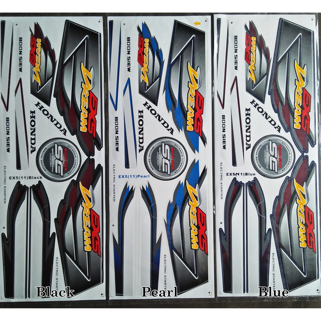 Honda EX5 (11) Dream High Power Body Sticker Stiker - Stripe Strike ...