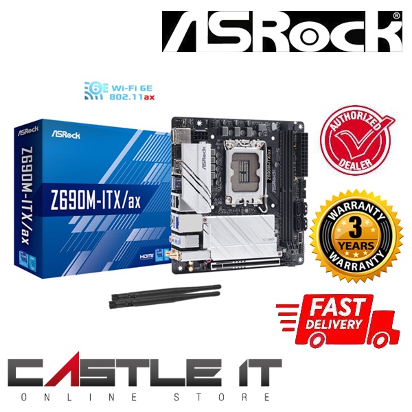 Asrock Z690M ITX/AX DDR4 Wireless Motherboard for Intel 12th Gen
