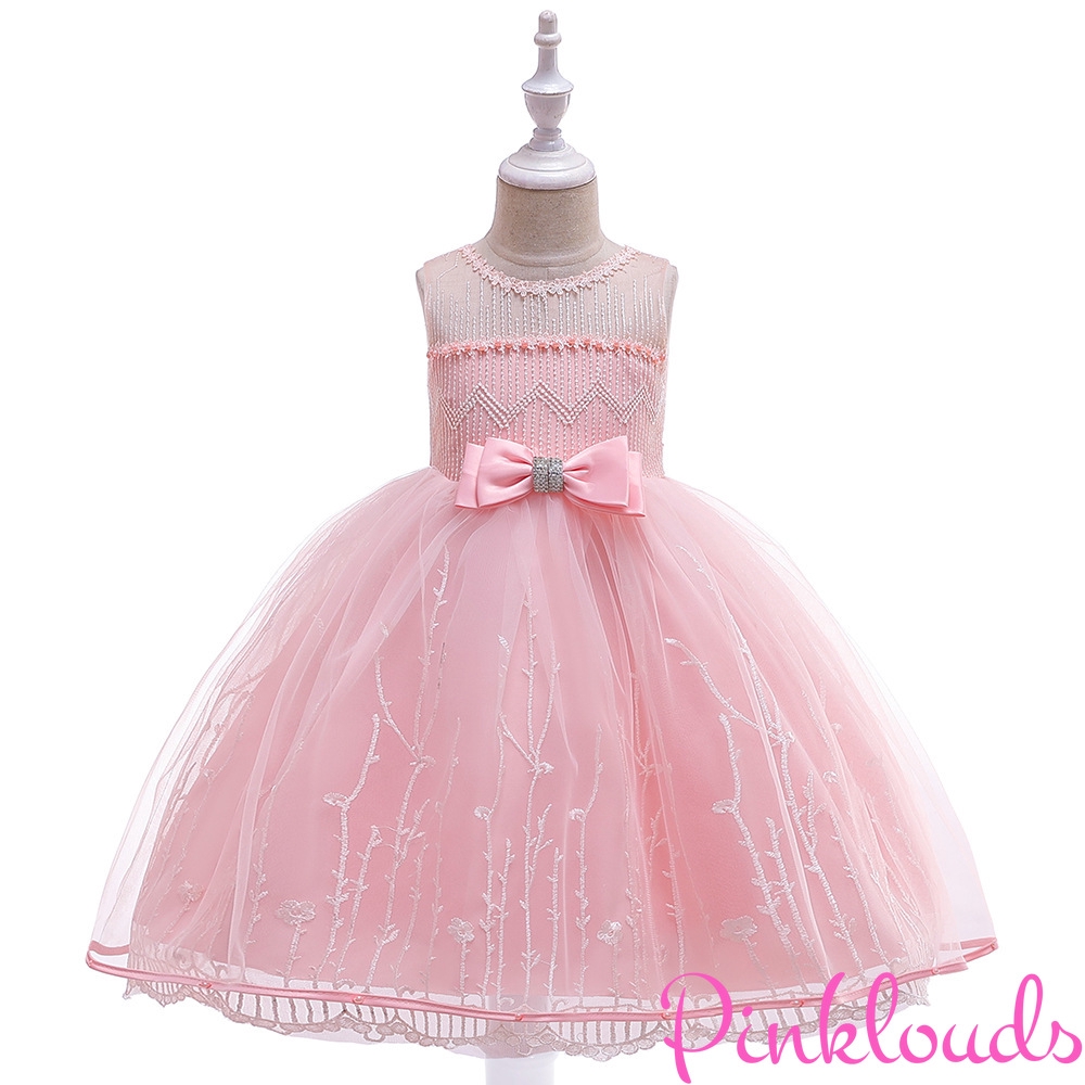 Children S Dress Fresh Embroidered Princess Dress Bowknot Diamond