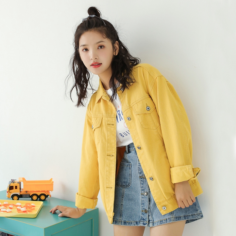 yellow jean jacket