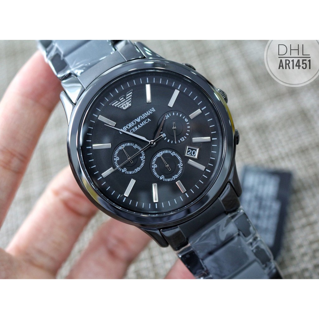 armani watches ar1451 black ceramica chronograph mens watch