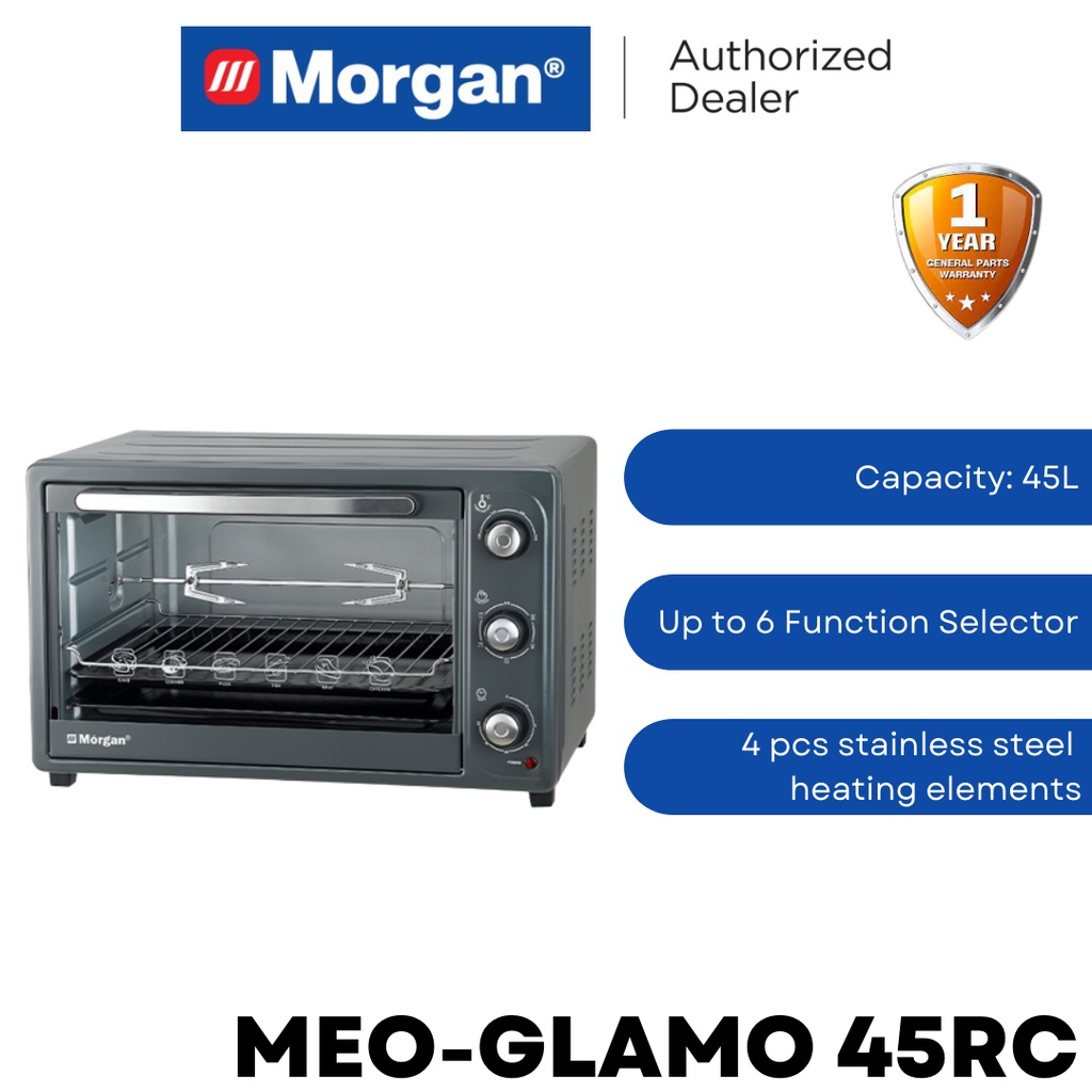 [FREE ACCESSORIES] Morgan 45L Electric Oven Heavy Duty MEO-GLAMO 45RC / MOT-45 / 6 Function Selector