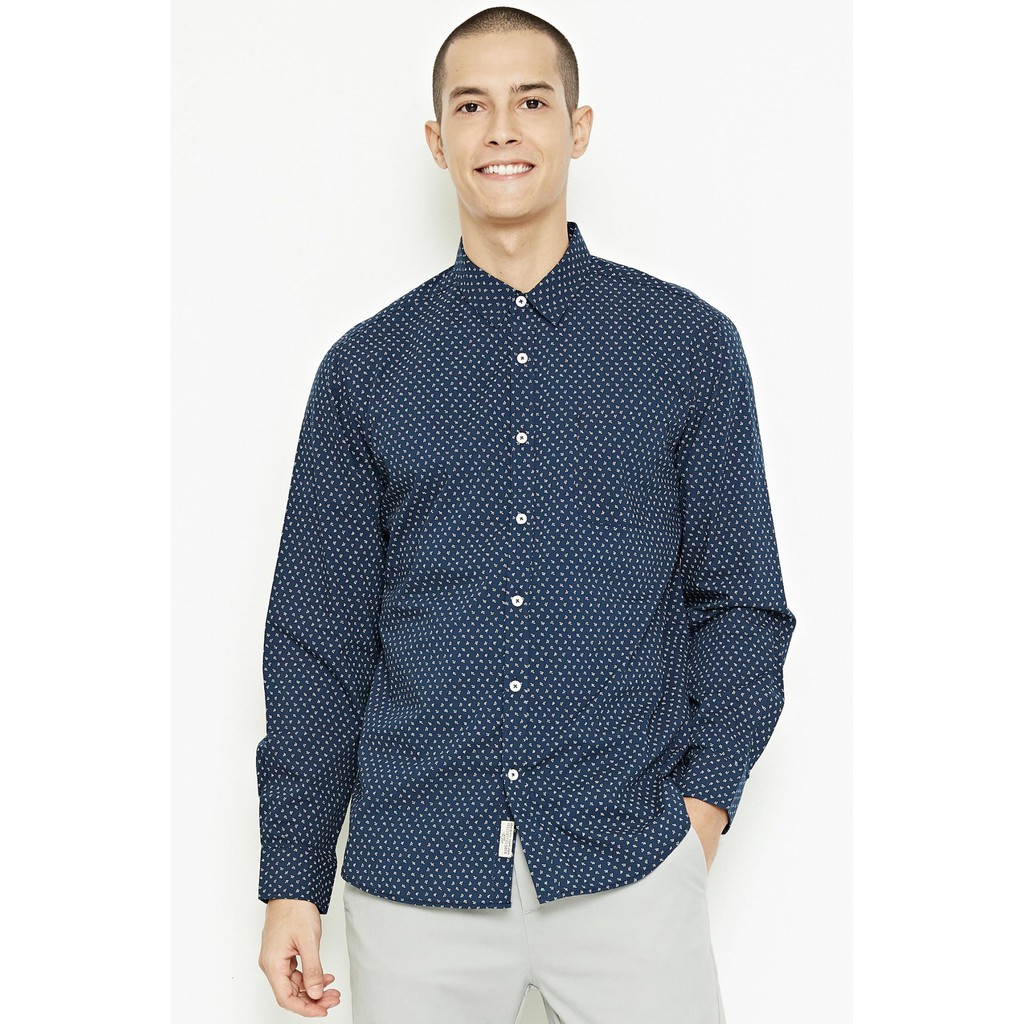 Rope Men Casual Long Sleeve Shirt Shopee Malaysia