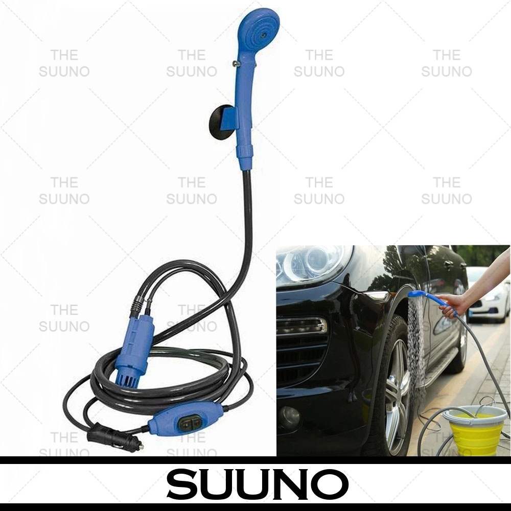 12V Portable Camping Shower Electric Outdoor Shower Kit For Travel Car Washing Hiking Flowering Plants