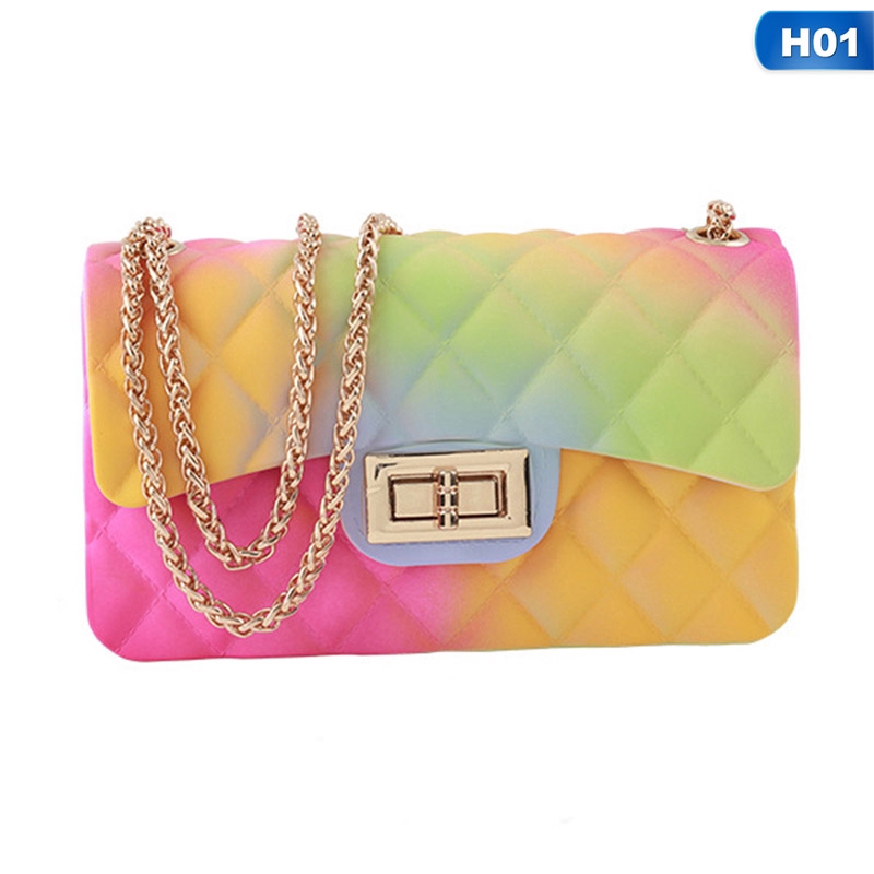 rainbow chain purse