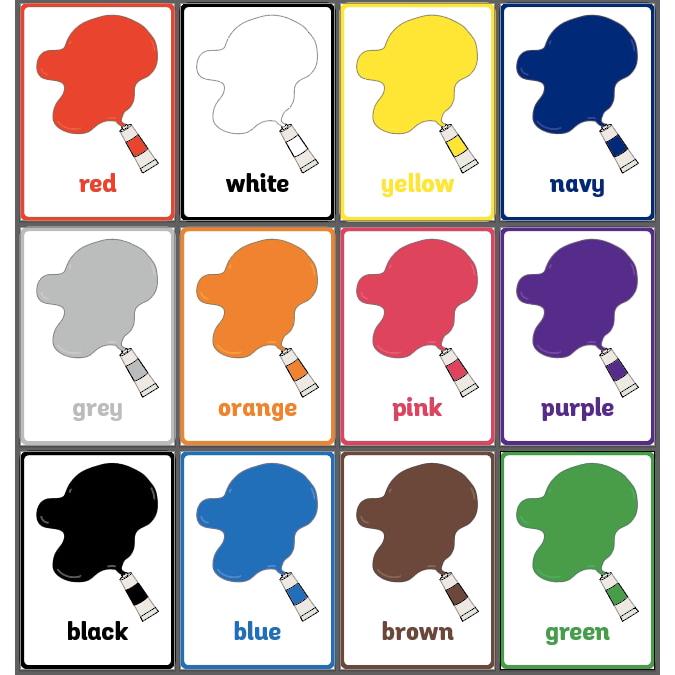 Color Vocabulary Cards By The Tutu Teacher 7C0