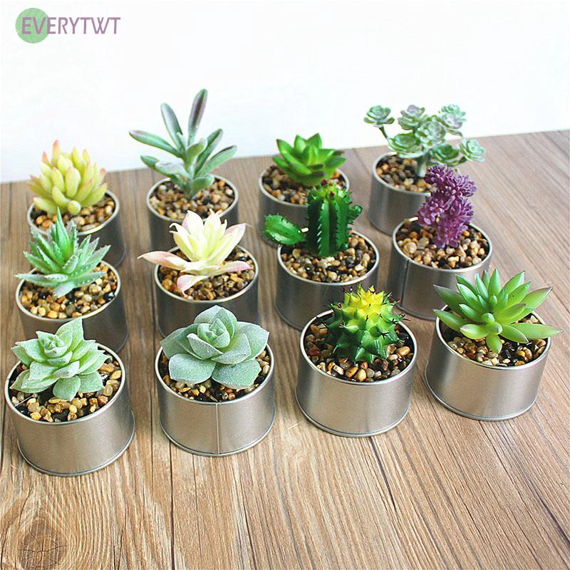 12 Styles Simulated Succulent Plastic Portable Table Decor Office