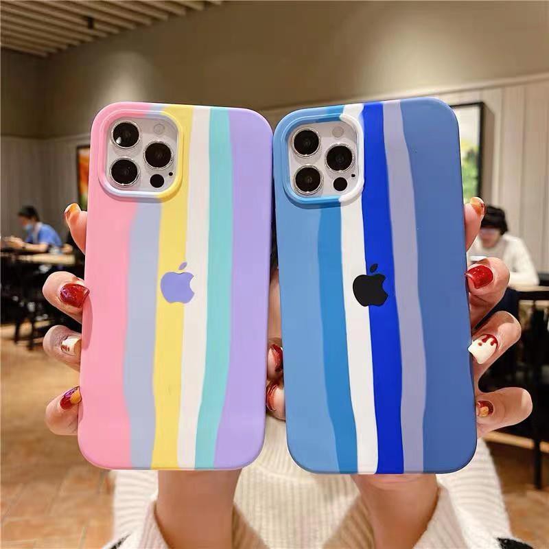 🌈rainbow💖 Liquid Silicone Casing Iphone Case 12 Pro Max 12 Mini 11 Pro