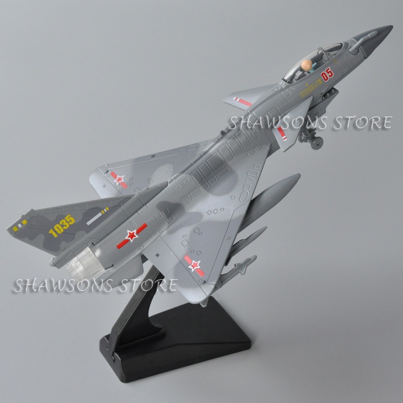 1:87 Scale Diecast Military Aircraft Model Toys China J-10 Jet Fighter Pull Back Warplane Miniature Replica with Sound & Light