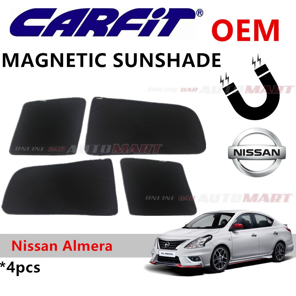 CARFIT OEM Magnetic Custom Fit Sunshade For Nissan Almera (4pcs Sets)