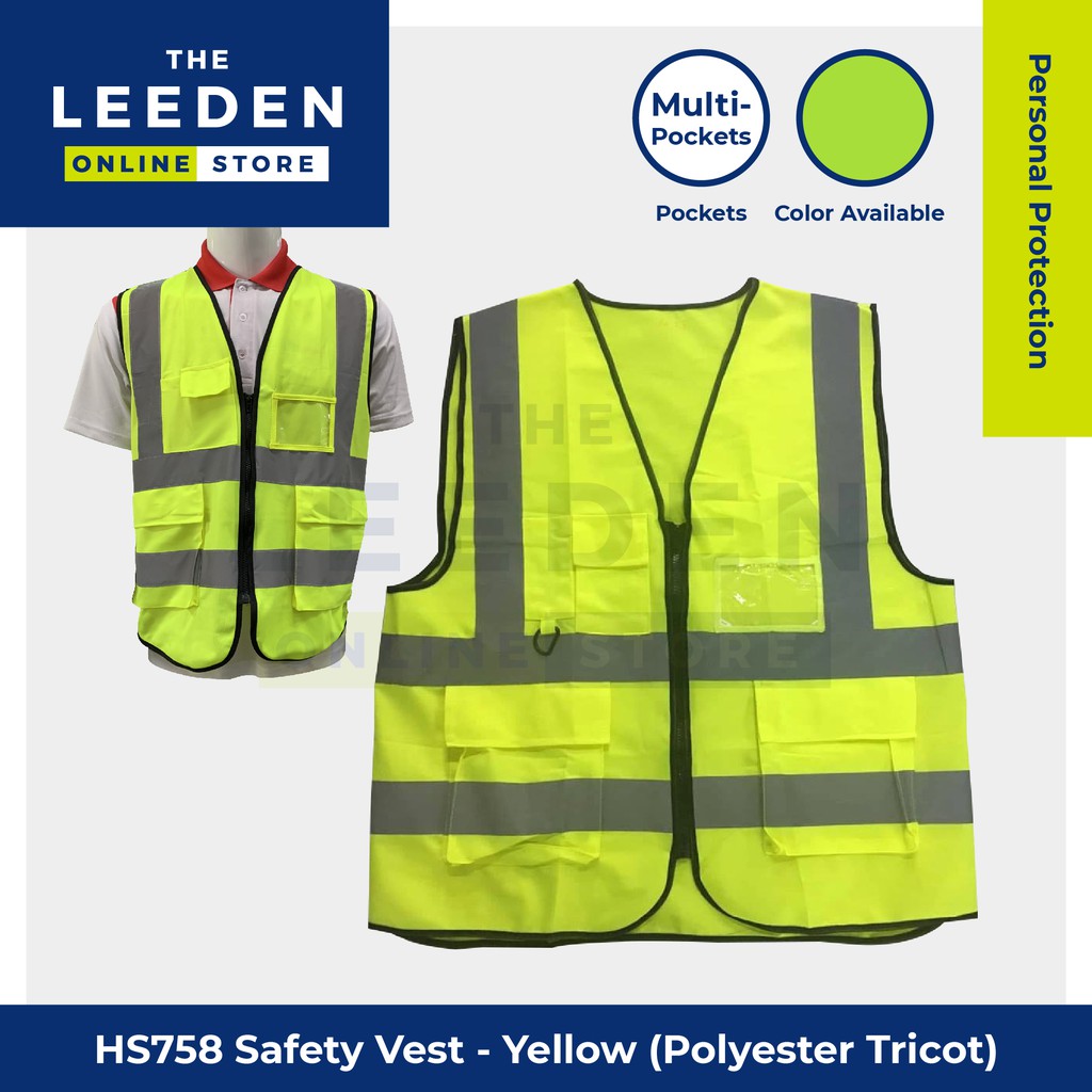 Safety Reflective Vest HS758 High Visibility Jacket - Polyester Tricot by Leeden Online Store