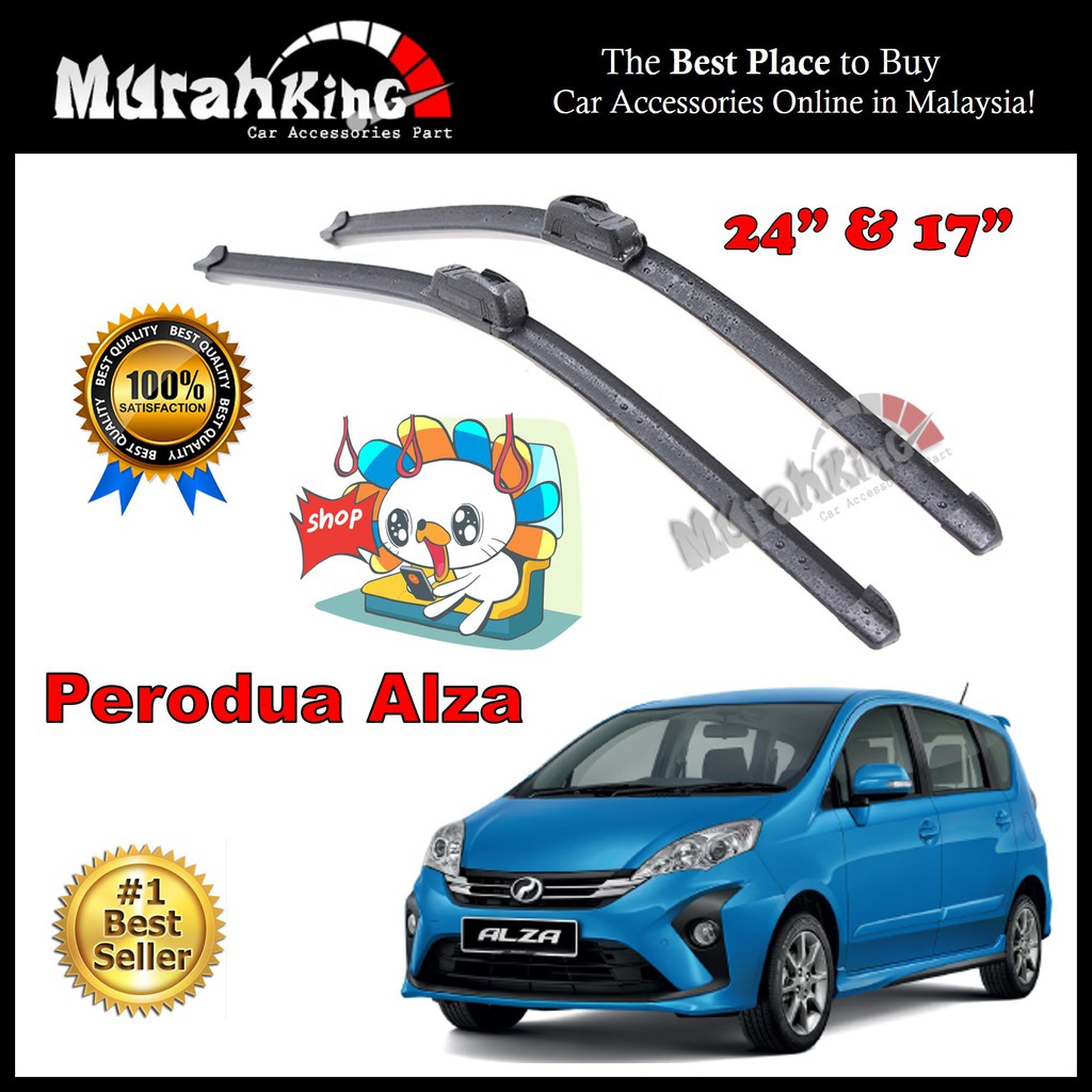 Perodua Alza High Quality Soft Rubber Wiper Blade 24 Inch & 16 Inch