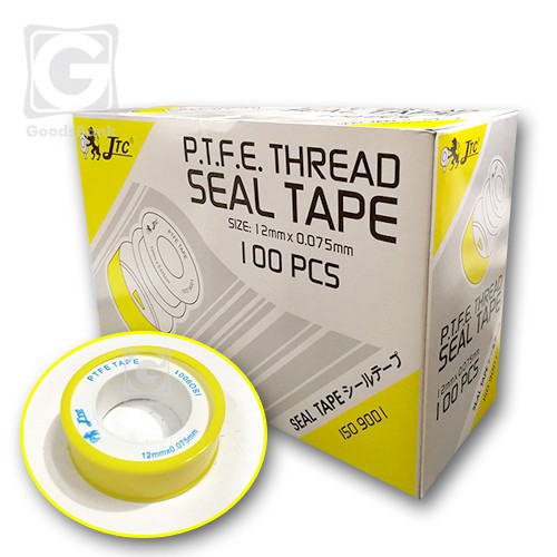 JTC PTFE Seal Tape 12mm x 0.075mm Water Pipe White Seal Tape | Shopee ...