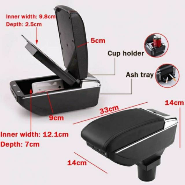 Perodua MYVI/ARUZ/BEZZA ArmRest With USB  Shopee Malaysia