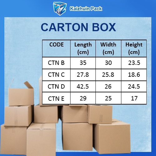 (KZ CTN B Carton Boxes) Carton Box Packaging Box (with QR Code + text ...