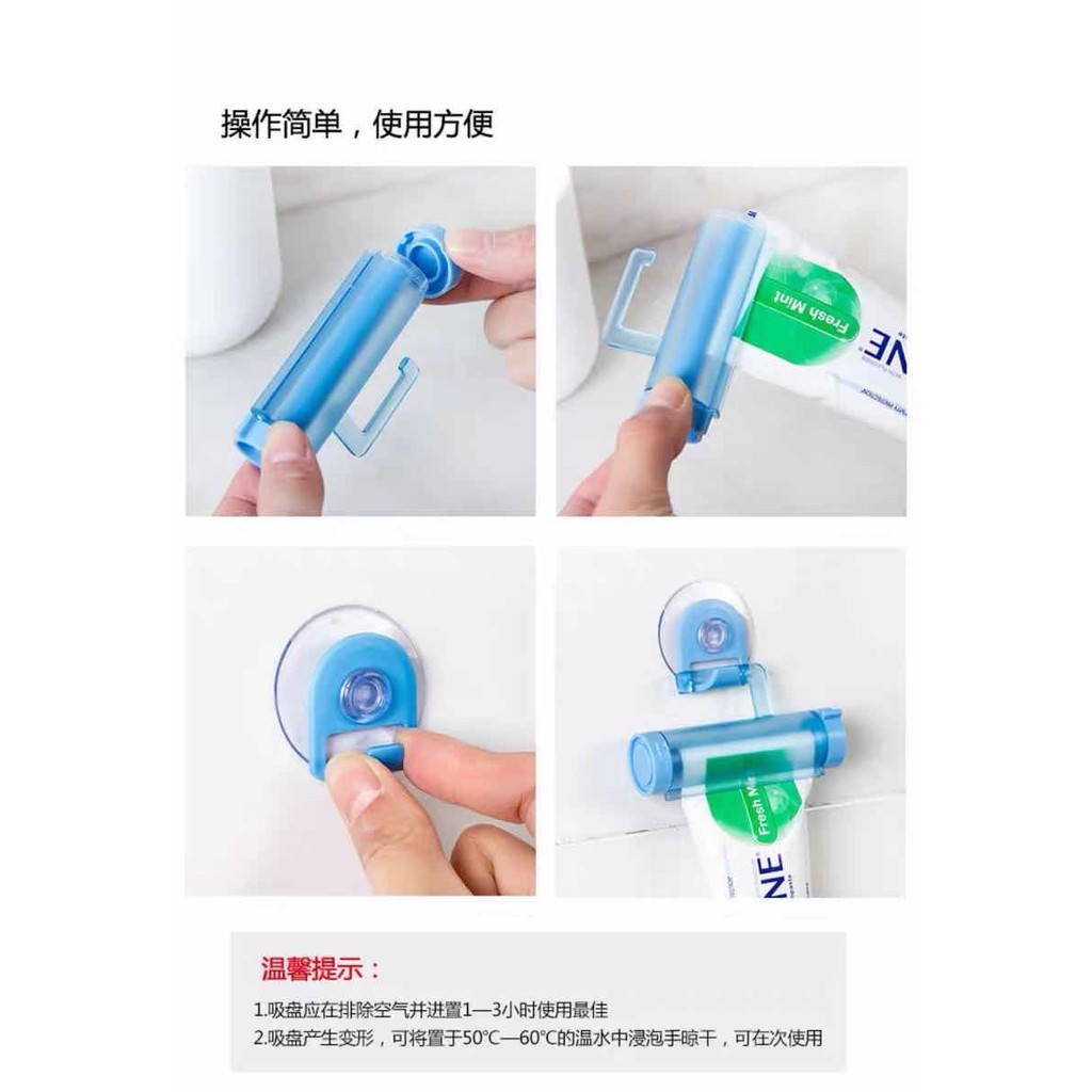 Premium Essential roller lipat picit ubat gigi jimat tak membazir Toothpaste Dispenser Tube Partner Sucker Hanging St... - Image 3