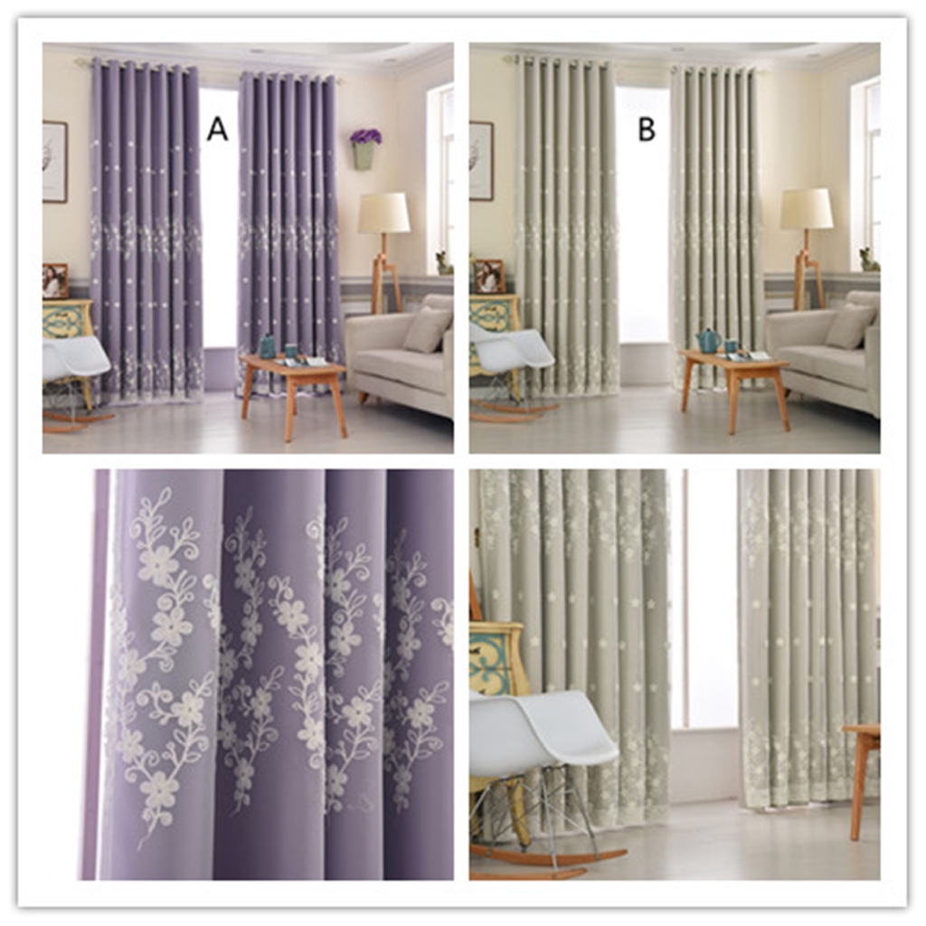 Jinyahome 1pc Shading Blackout Cl0200 Double Layer Embroidery
