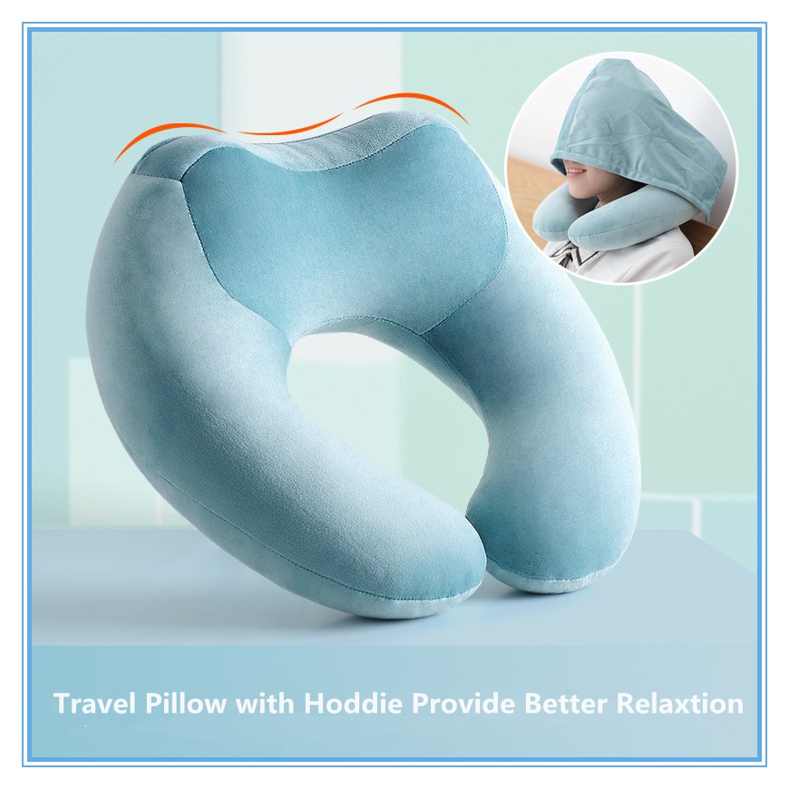 Hoodie Pillow Memory Foam Travel Pillow With Hoodie Cover Eyes And Block Lights While Sleeping On Travel Car Or Office Shopee Malaysia