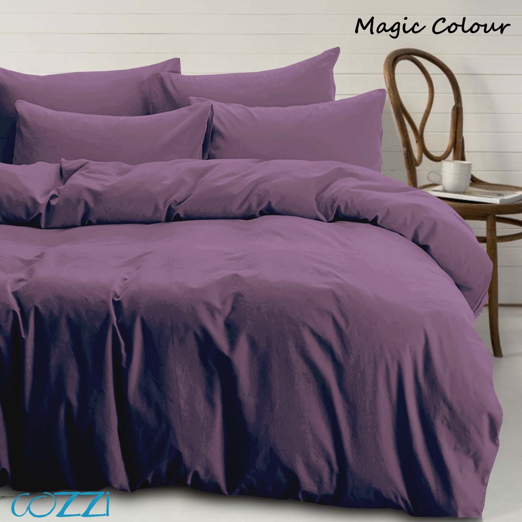 Cozzi Magic Dark Purple Comforter Fitted Bed Sheet Set Microfiber King Queen Super Single Single Shopee Malaysia