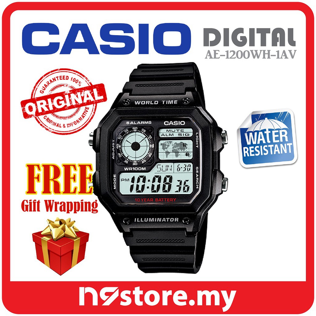 Casio Original Ae 1200wh 1av Jam Tangan Pria Rubber Strap 