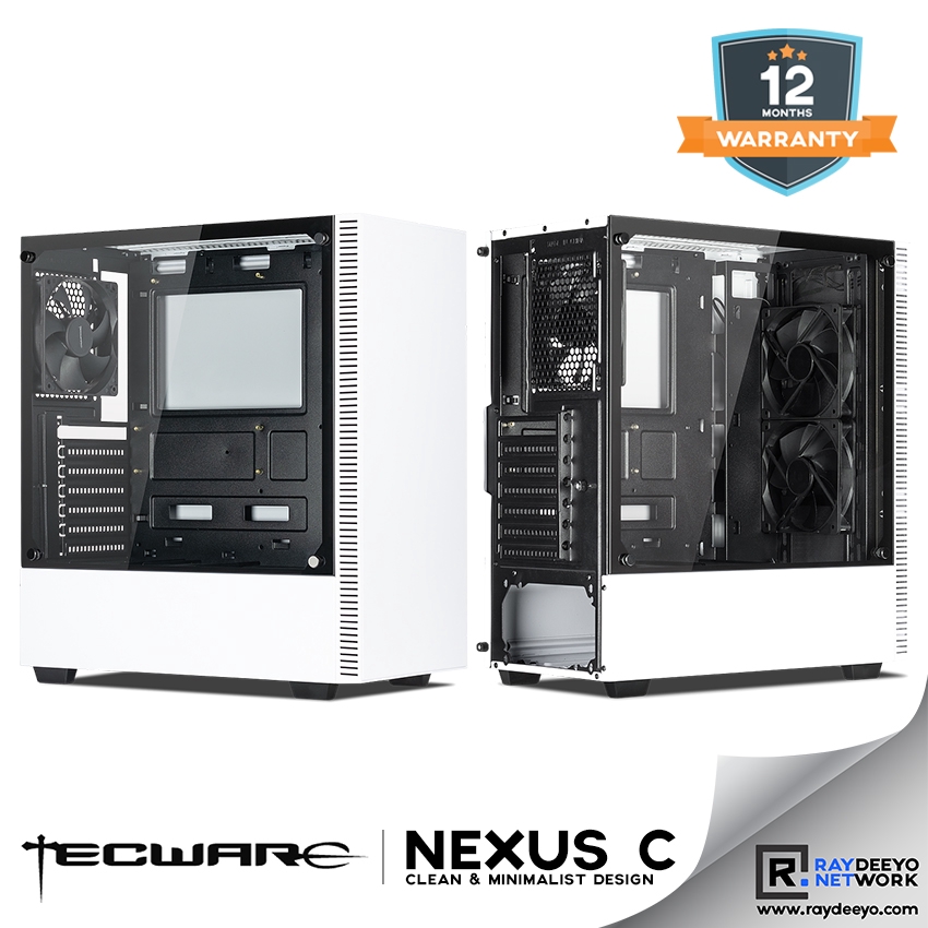 Tecware Nexus C Tg White Tempered Glass Gaming Casing Atx Matx Mini Itx Shopee Malaysia