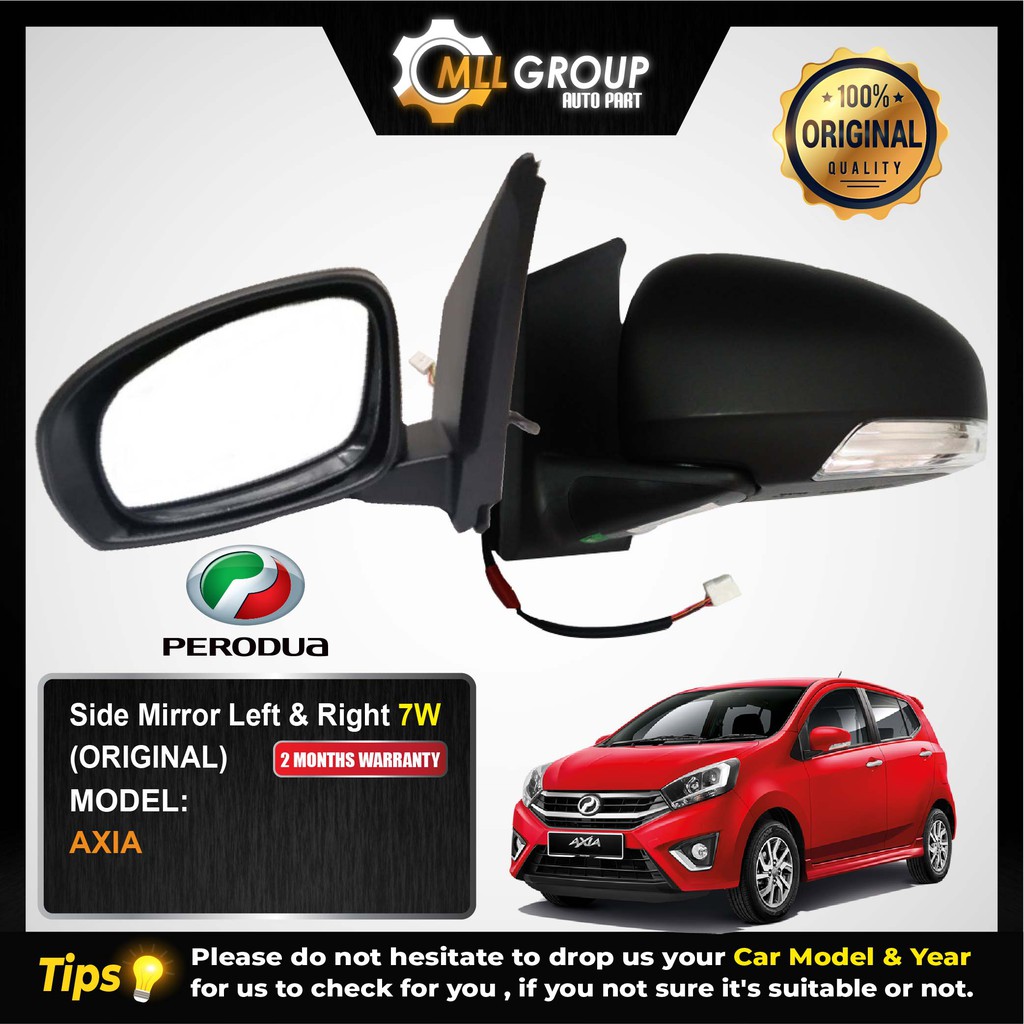 Mll Perodua Axia Side Mirror Left Right 7 Wire Shopee Malaysia