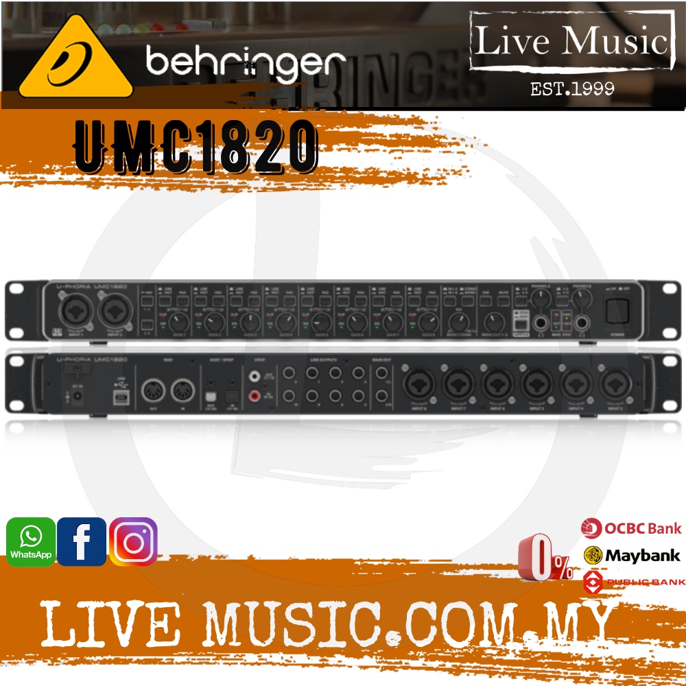 Behringer UPhoria UMC1820 USB 2.0 Audio Interface (UMC1820 / UMC 1820