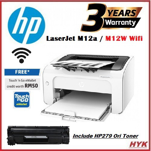 Hp Laserjet Pro M12a M12w Wifi Mono Laser Printer Redeem Rm50 Touch N Go E Wallet Shopee Malaysia