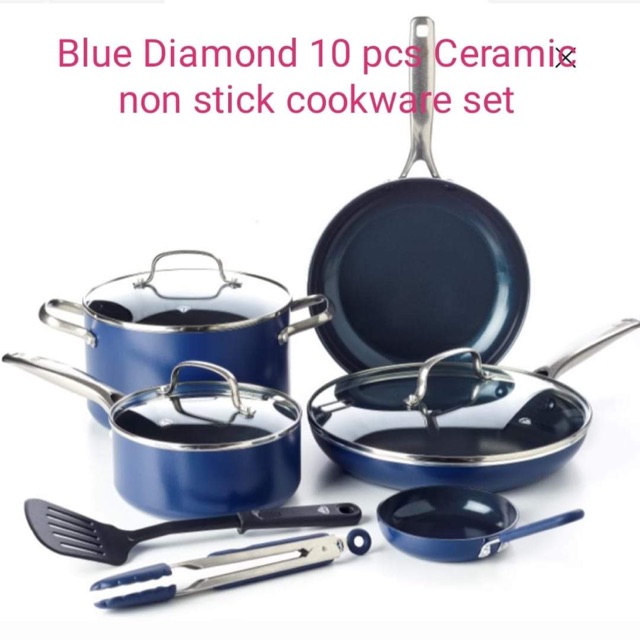 BLUE DIAMOND CERAMIC NON STICK 10pcs
