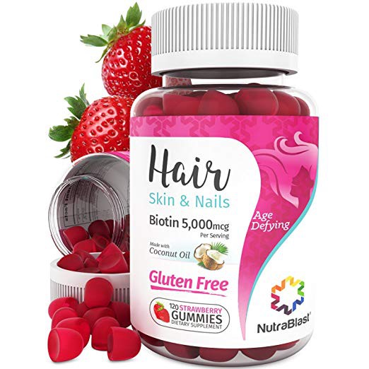 Nutrablast Biotin 5000 Mcg Enhanced Coconut Oil Hair Skin Nails