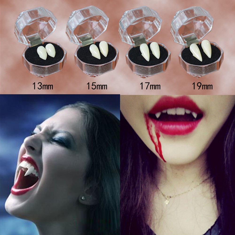 3 Pairs Halloween Vampire Zombie Werewolf Fangs Teeth Caps Cosplay Party Props