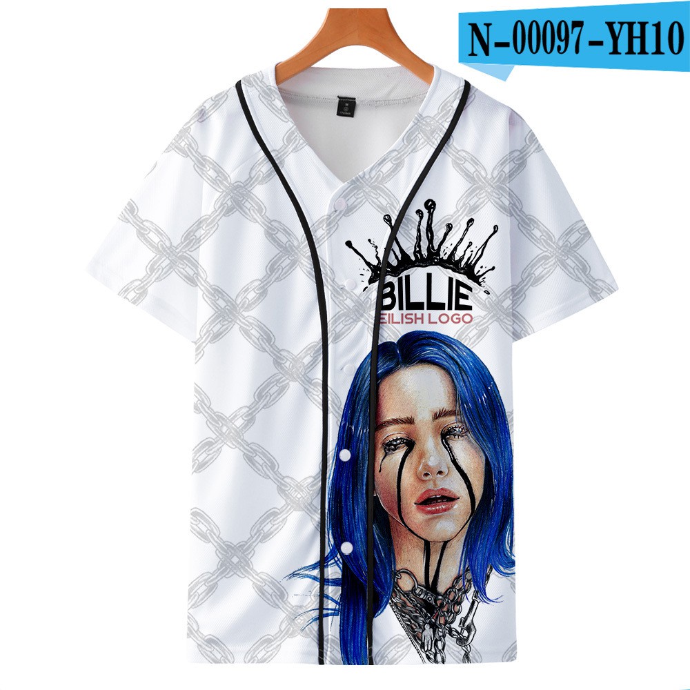 Ready Stock]Los Angeles New Singer Billie Eilish 3D digital printing  oversize baseball Jersey | Shopee Malaysia