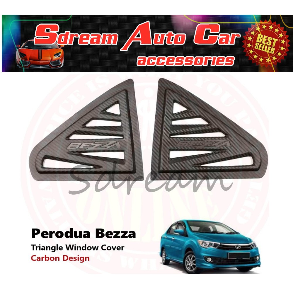 Perodua Bezza Carbon/Mustang Rear Side Window Protection 