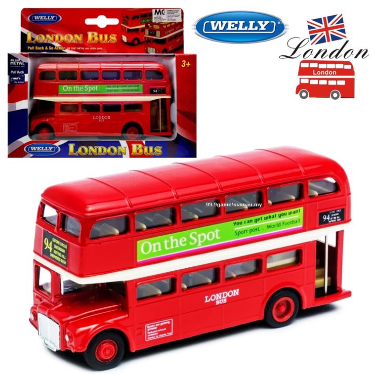 Welly London Double Decker Red Bus Model 5 Inch Made of Die Cast Metal and Plastic Parts