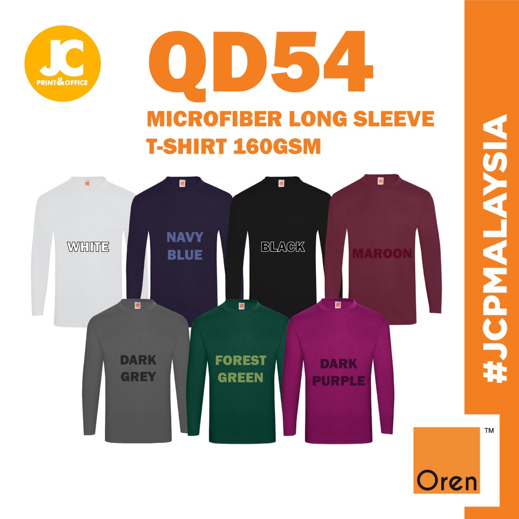 JCP x OREN SPORT Plain Jersey Long Sleeve Tshirt Microfiber T-shirt Lengan Panjang Baju Jersi Cool Fit Quick Dry QD54 B