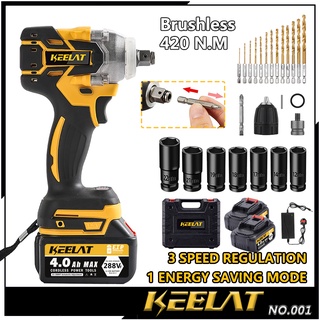 keelat 2 In 1 Cordless Brushless Electric Impact Wrench Drill ...