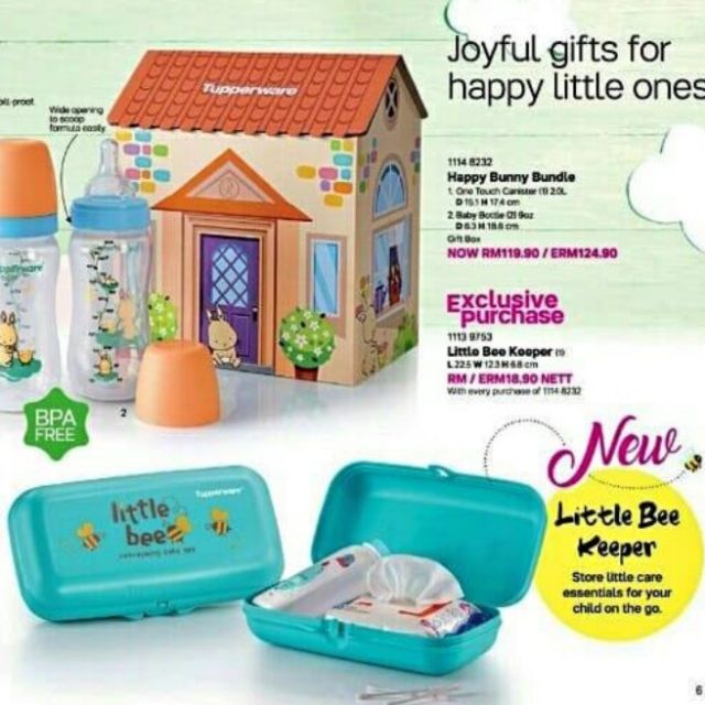 🔥PROMOSI🔥 Tupperware set botol susu Happy Bunny Bundle 9oz