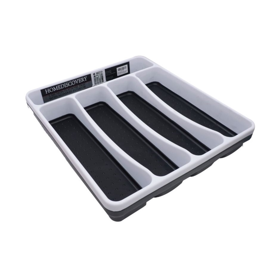 Kitchen Drawer Organizer Spoon Tray Fork Knife Cutlery Storage Box Plastic