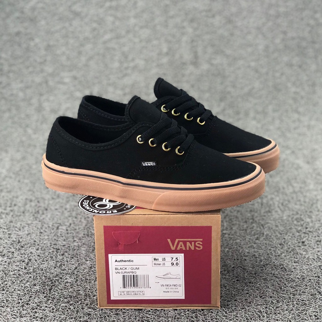 vans authentic black gum suede