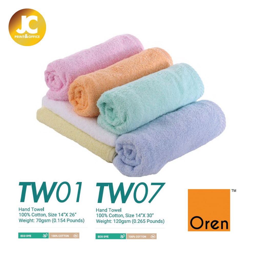 OREN SPORT 100 Cotton Hand Towel 6 colors TW01 / TW07 Shopee Malaysia
