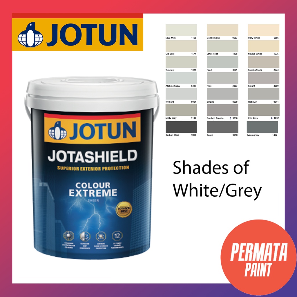 JOTUN JOTASHIELD COLOUR EXTREME SHADES OF WHITE/GREY (5L) Shopee Malaysia