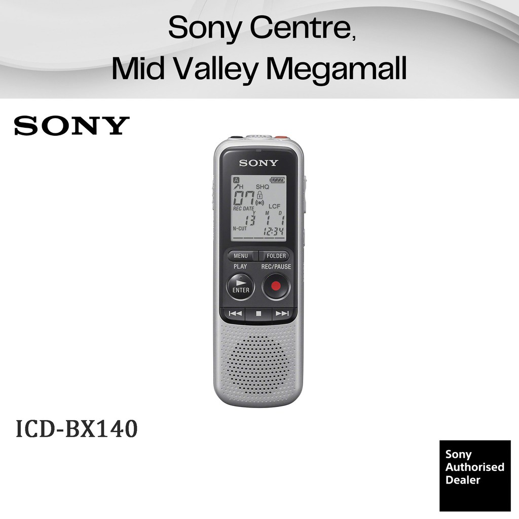 Sony Mono Digital Voice Recorder - Silver (4GB) ICD-BX140 ICDBX140 ...