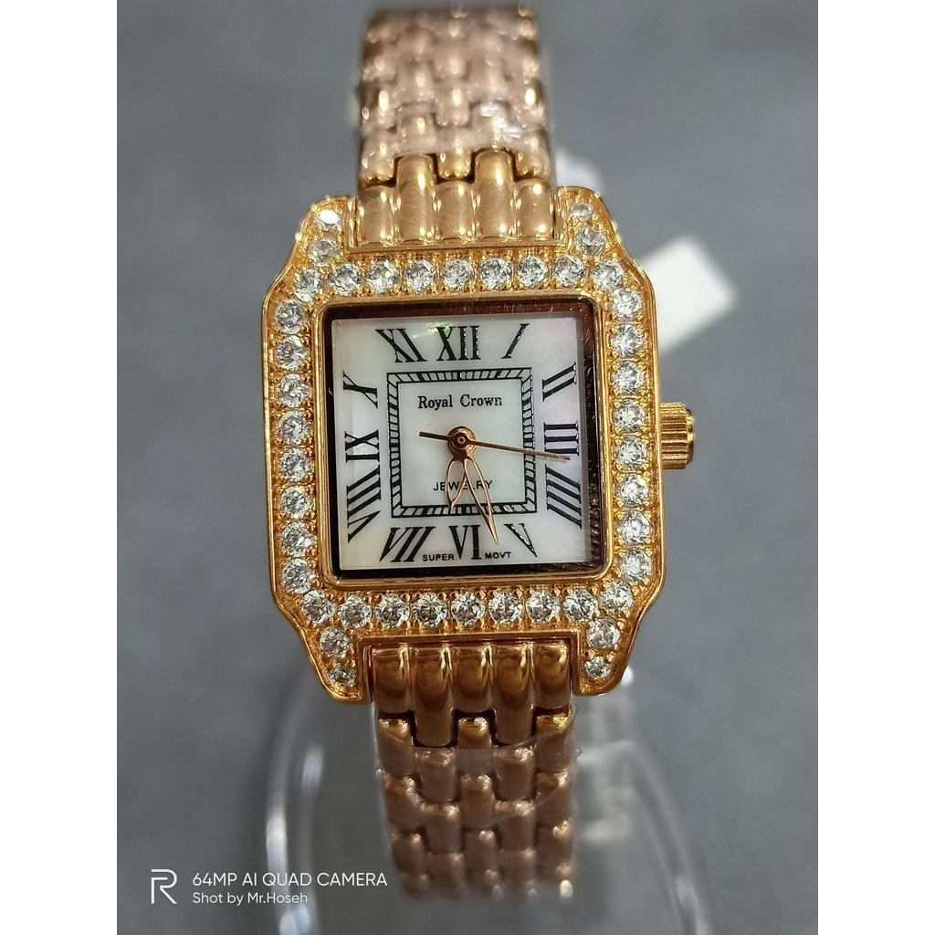 Royal Crown Crystal Bracelet Watch 6104S-RG-1M
