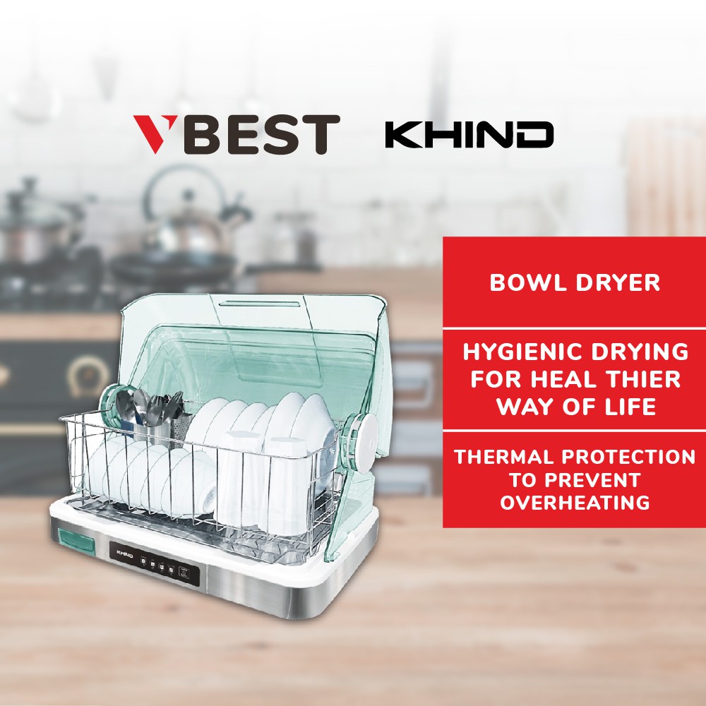 KHIND Hygenic Dish Dryer Bowl Dryer BD919 Anti Bacteria Stainless Steel