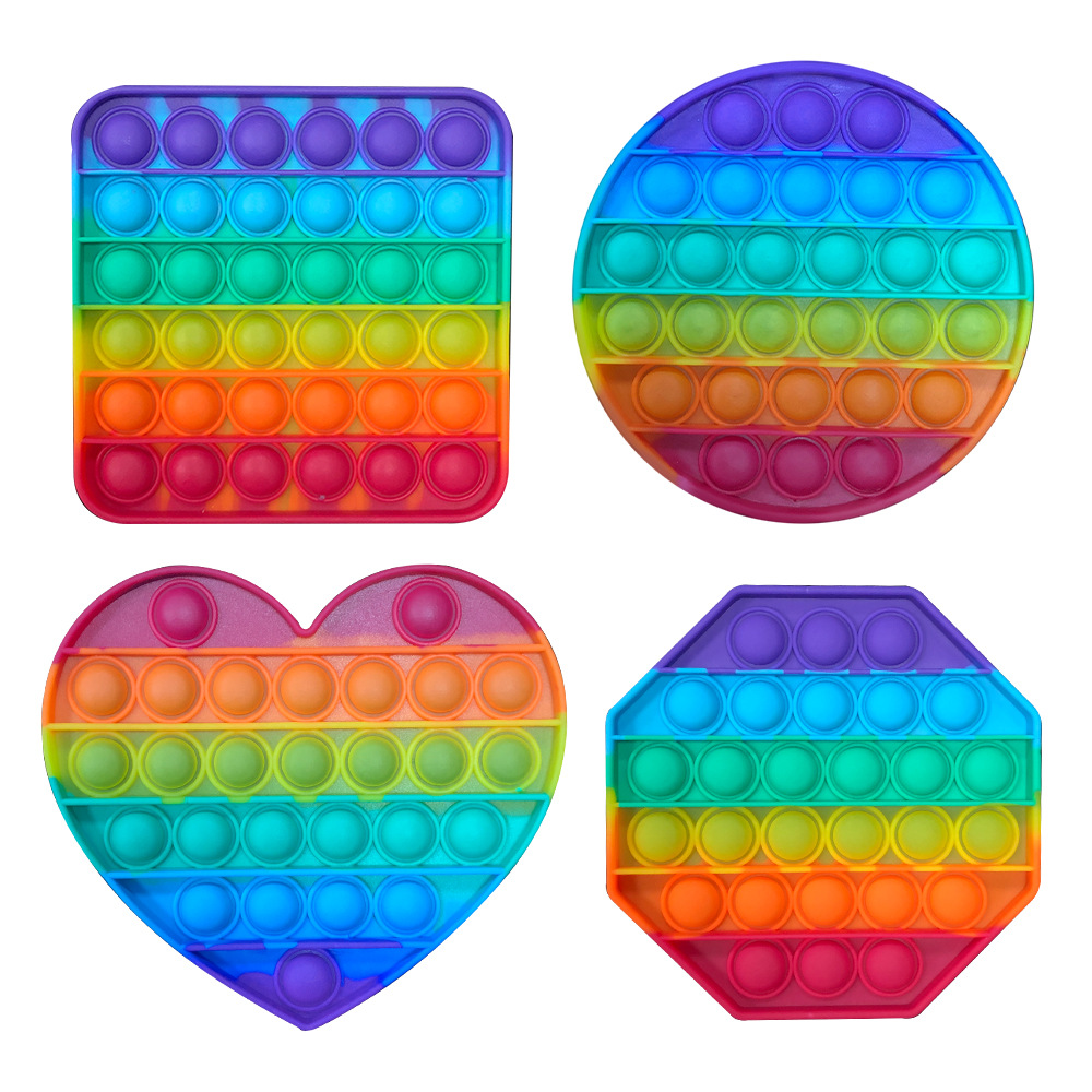 HDY Pop it Fidget Toy Rainbow Push Pop Bubble Square Popit Kids