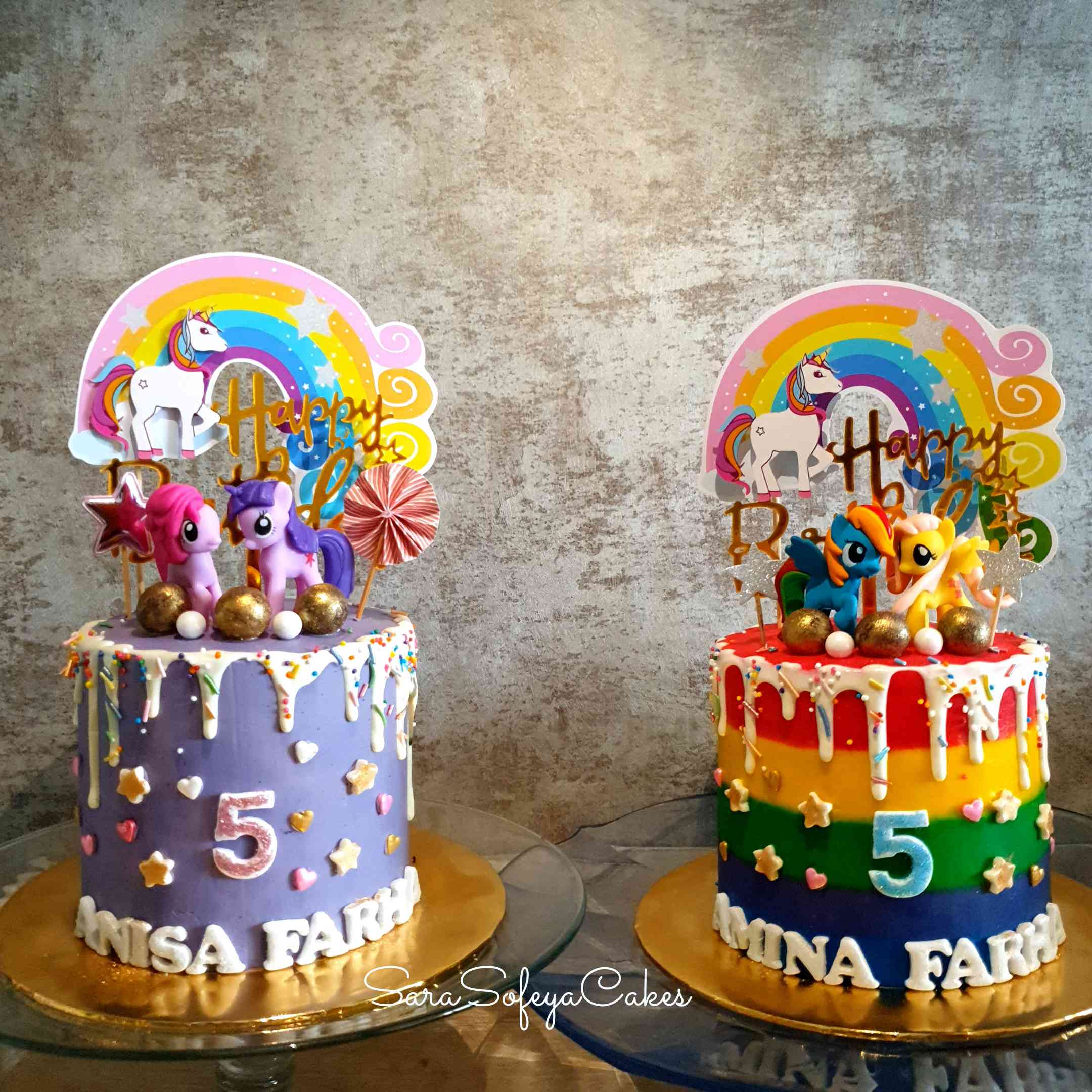 Unicorn Rainbow Curly Cake Topper Pelangi Warna Warni Shopee Malaysia