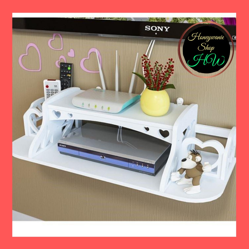 Home Living Wooden rack Tv Router Rack Organizer rak tv kayu rack kayu