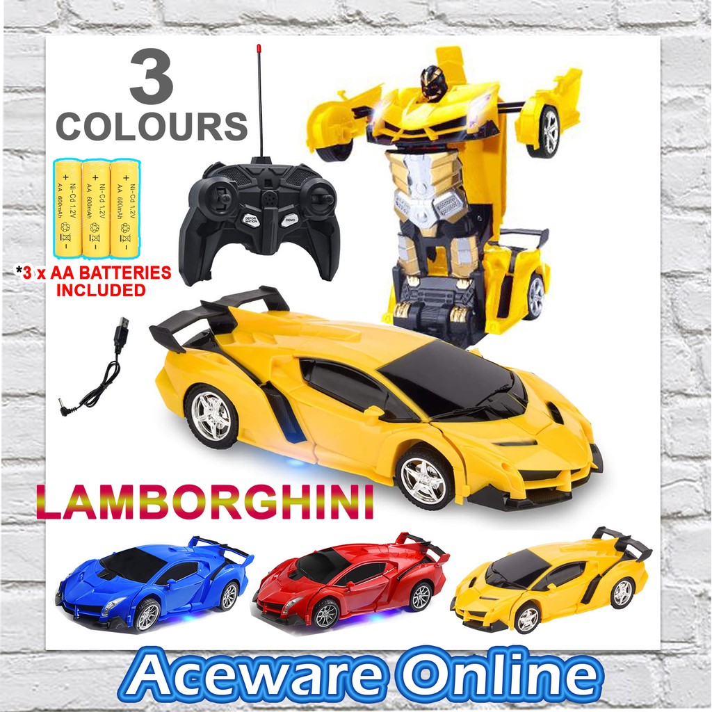 2 IN 1 Lamborghini Transformer Car 40MHz 1:18 Scale Deformation Robot Car  Toy Remote Control Transformation Children Toy | Shopee Malaysia