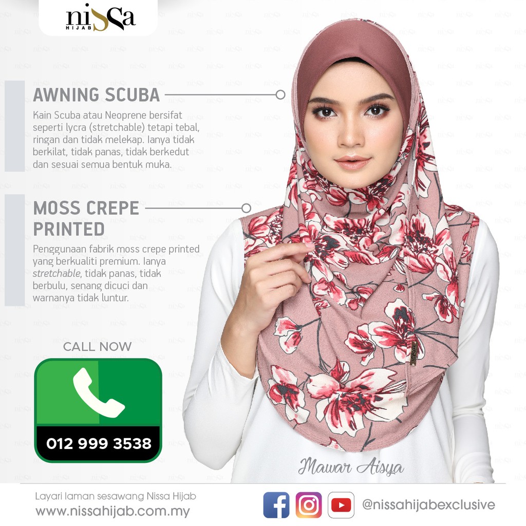 Tudung Terkini 2019 By Nissa Hijab MAWAR AISYA Shopee Malaysia